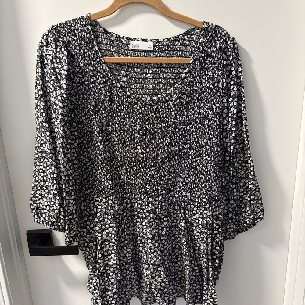 Croft & Borrow Smocked Floral‎ Blouse